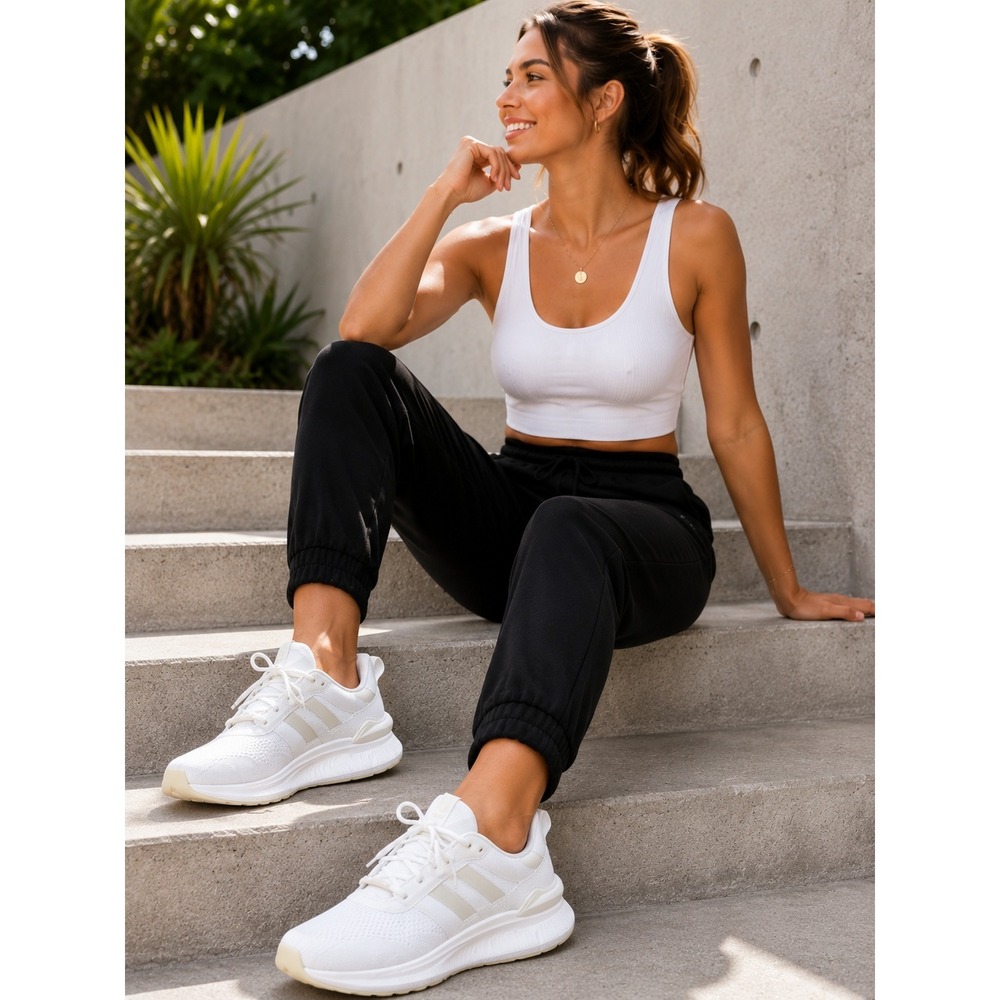 Adidas U_Path Run Shoes Womens 7.5 White Mesh Running Athletic Sneaker EE7160